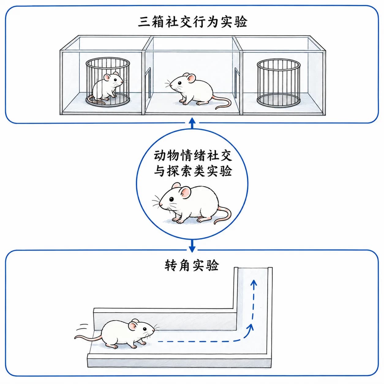 动物社交与探索行为模型
